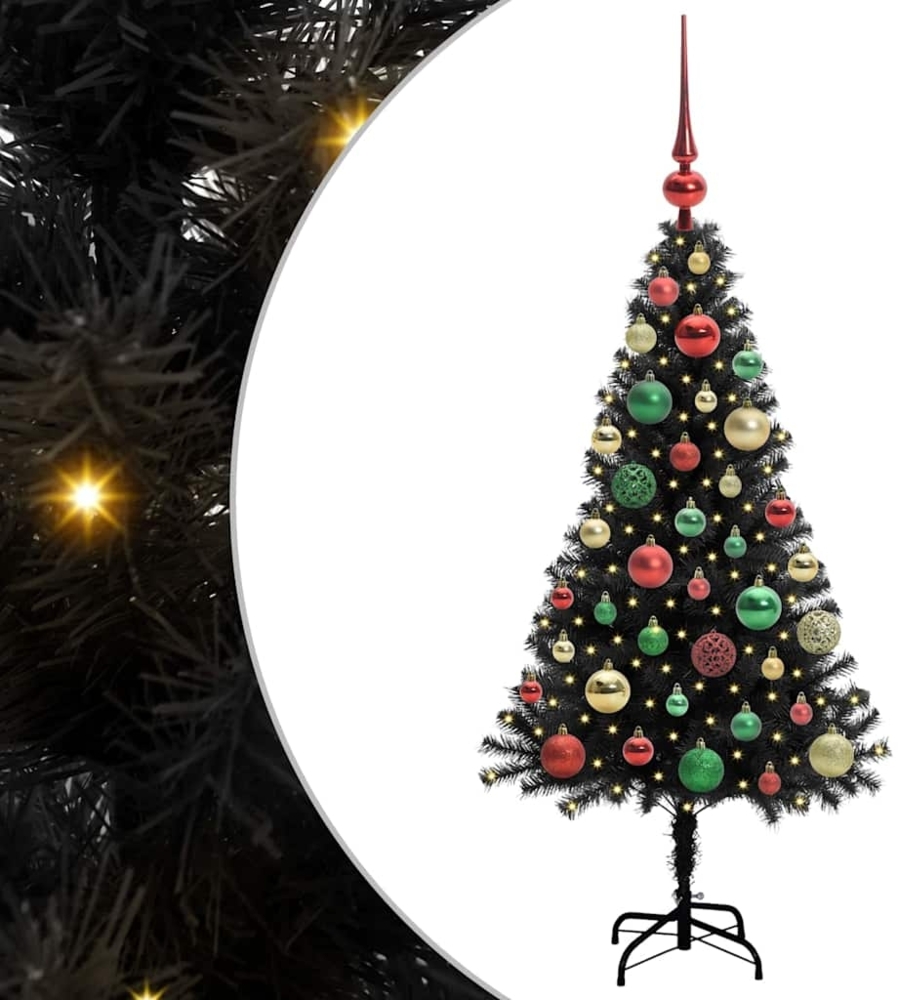 vidaXL Weihnachtsbaum mit 150 LEDs mit Ständer Schwarz 120 cm PVC 3396464 Bild 1