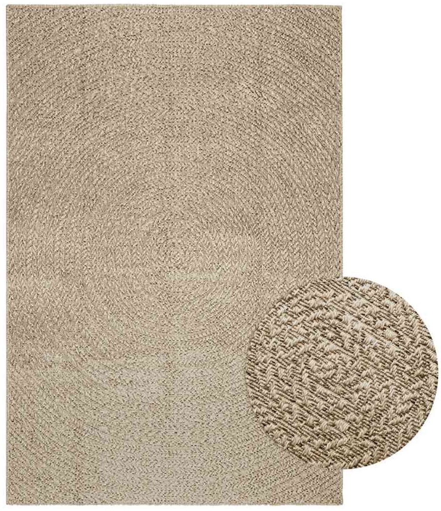 Teppich ZIZUR Beige 140x200 cm Jute-Optik Indoor und Outdoor 4010408 Bild 1