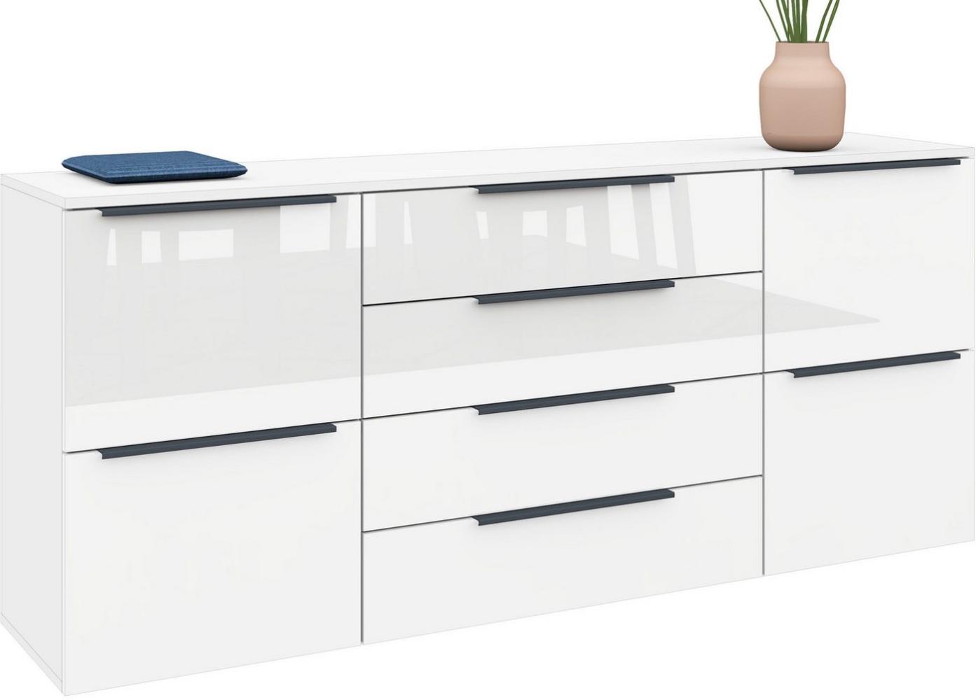 borchardt Möbel Sideboard Tom, Breite 166 cm, verstellbare Einlegeböden, lackierte Alu-Profilgriffe Bild 1