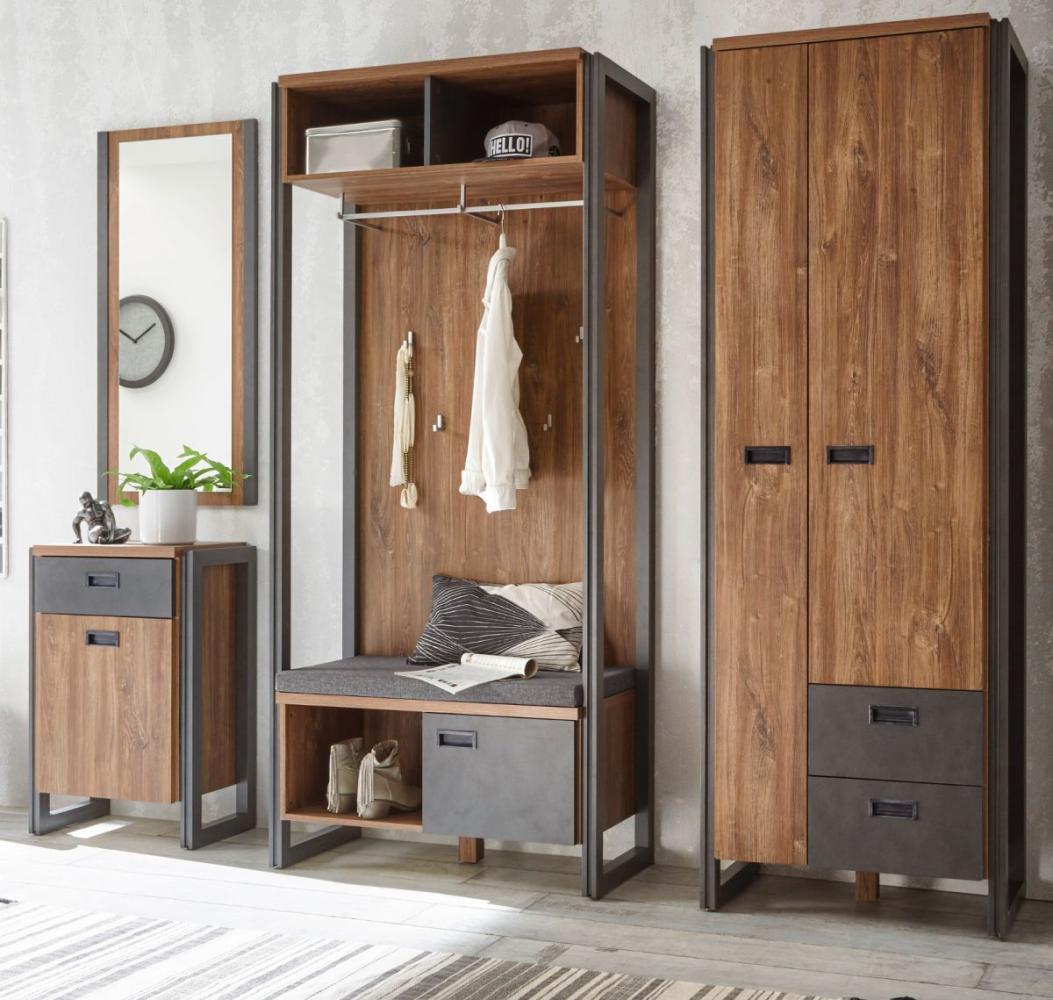 Garderobe Set Auburn Eiche Stirling und Matera grau 235 x 202 cm Bild 1