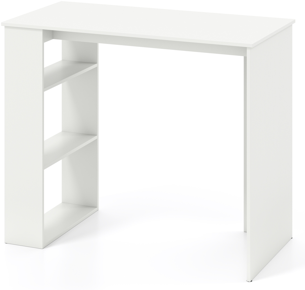 Computertisch 90 cm Schreibtisch mit Bücherregal moderner und schlichter Home-Office-Schreibtisch Weiß Bild 1