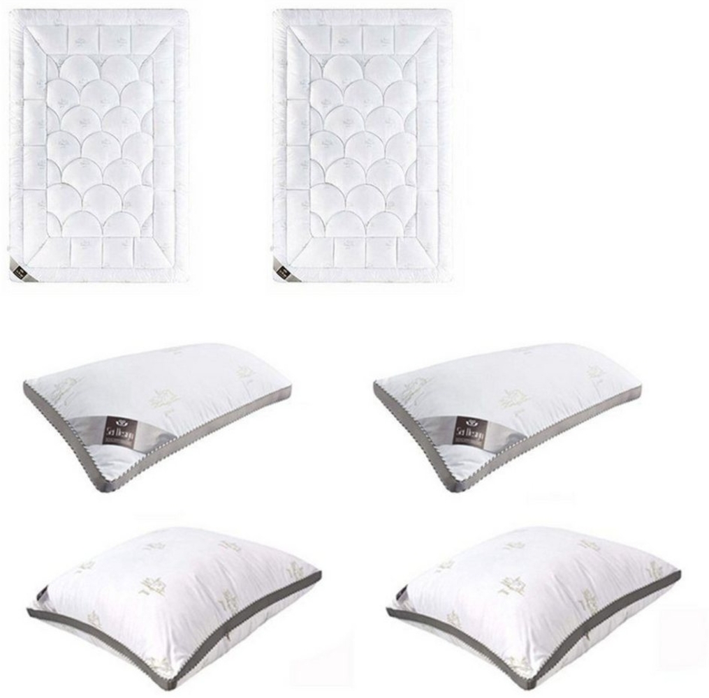 SEI Design Einziehdecke SWAN 3D-SET X-Large 2x Bettdecke 135x200 Winter -+ Kopfkissen 2x40x80, Vegane Alternative zu Daunen Bild 1