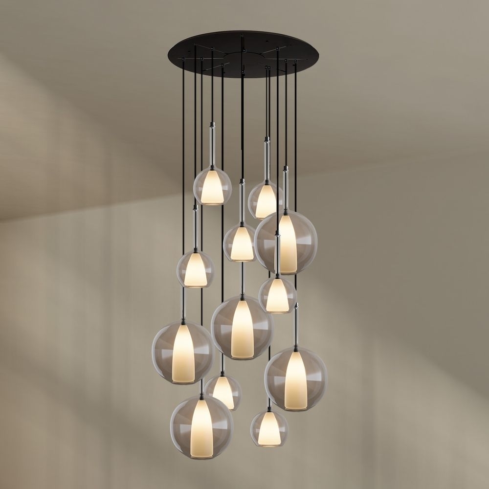 s.luce Belluna Galerielampe 12-flammig Ø 80cm Baldachin Klar Ø 14/24cm Bild 1