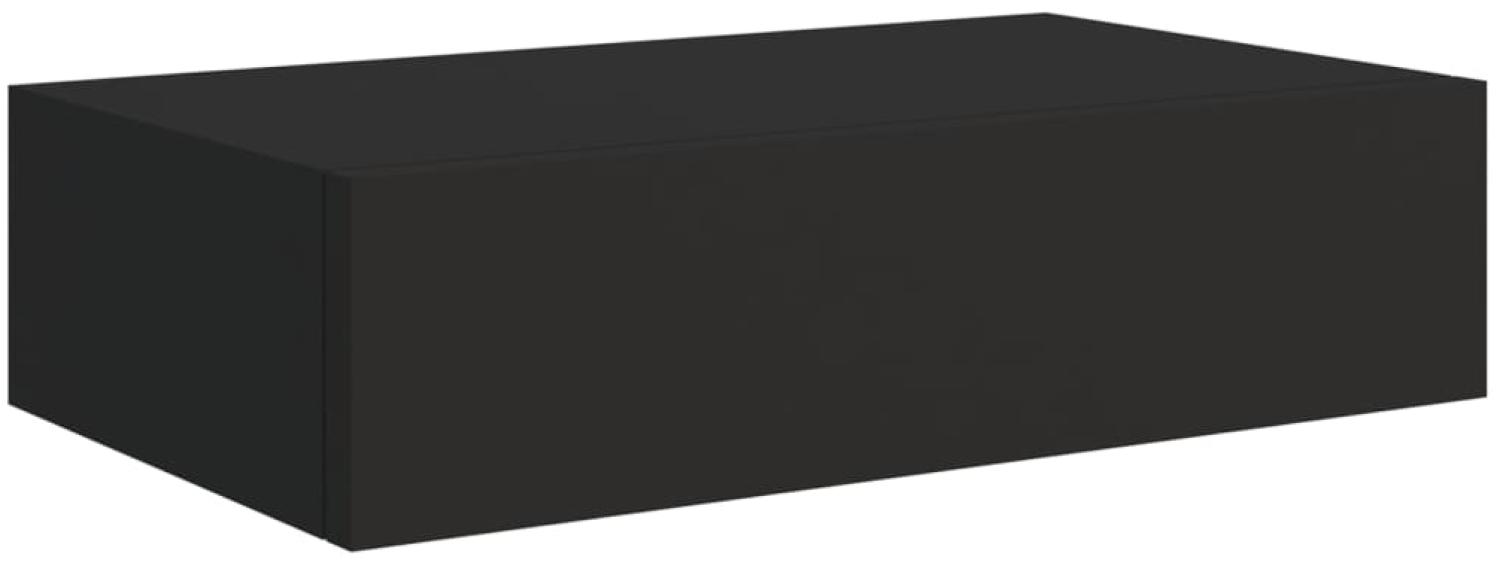 vidaXL Wandregal mit Schublade Schwarz 40x23,5x10 cm MDF 330243 Bild 1