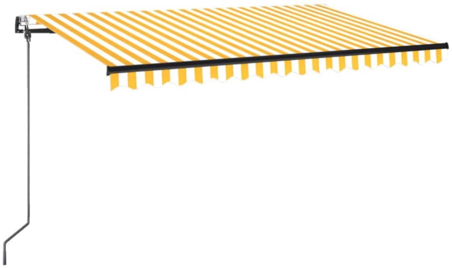 vidaXL Markise Automatisch Einziehbar 400x350 cm Gelb und Weiß 3069188 Bild 1
