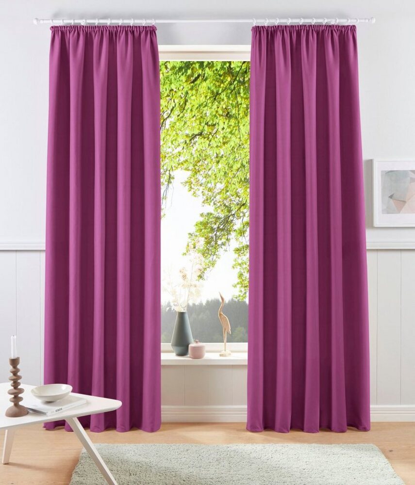 my home Vorhang Raja, Kräuselband (2 St), blickdicht, Polyester, 2er-Set, Bestseller, einfarbig, modern, pflegeleicht, Mikrofaser Bild 1