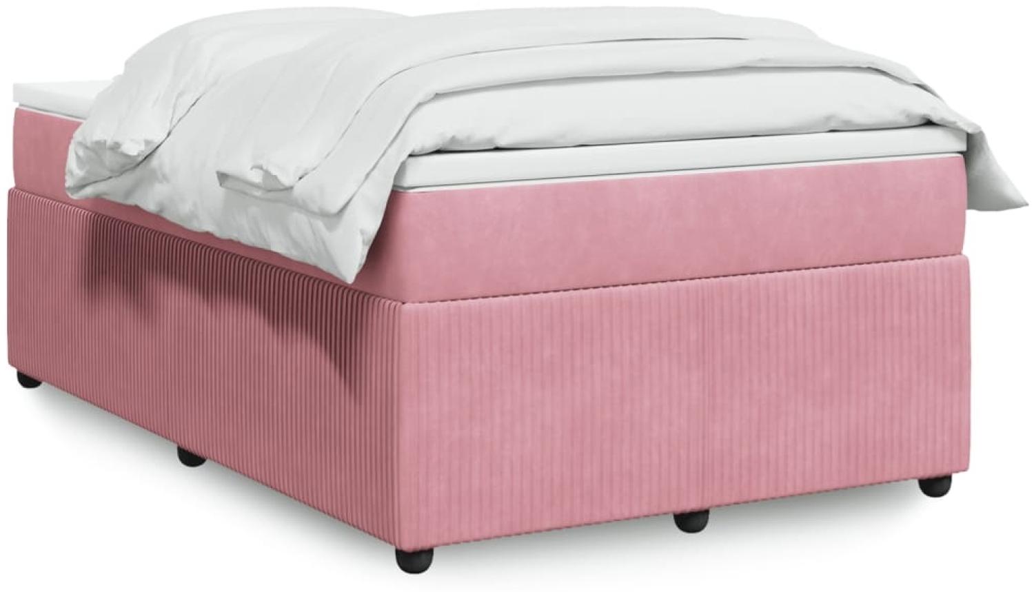 vidaXL Boxspringbett mit Matratze Rosa 120x200 cm Samt 3285637 Bild 1