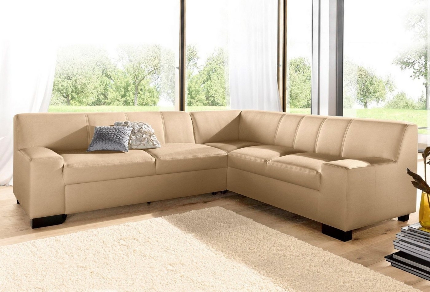DOMO collection Ecksofa Norma, moderne Armlehnen, zeitlos und elegant, L-Form, wahlweise mit Bettfunktion Bild 1