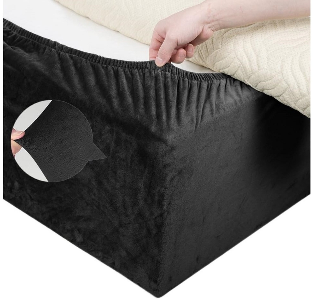 Coonoor Bettwäsche Bettgestell Bettrock,Bettrahmenbezug aus Samt, Volant-Blattrockbezug, vollständig elastisch um die Basis Ihres Bettes Bild 1