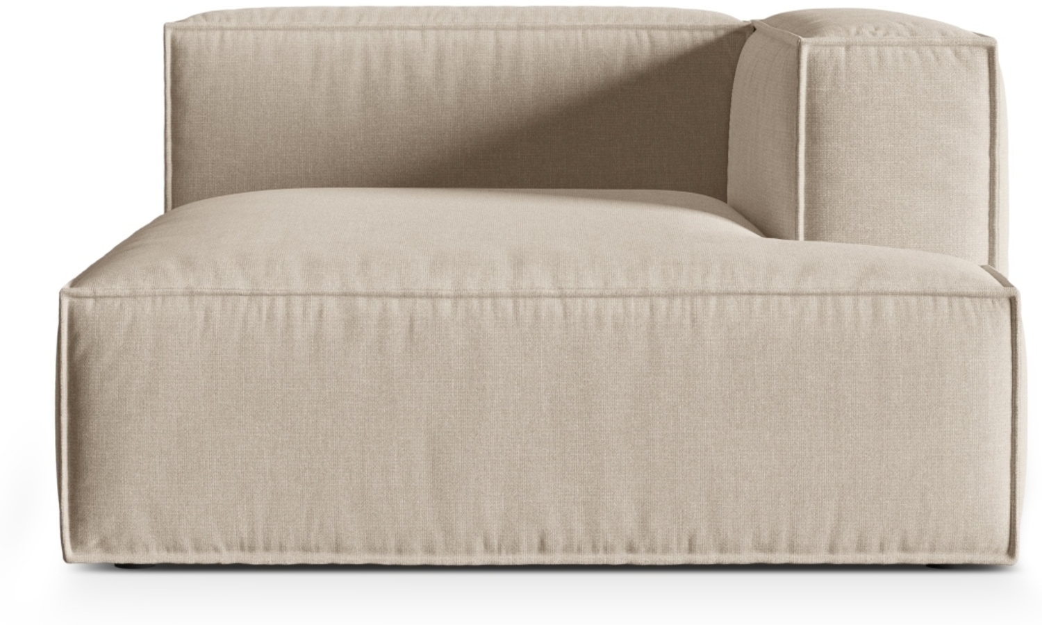 Micadoni Recamiere Nuria 1-Sitzer Rechts Strukturierter Stoff Beige Bild 1