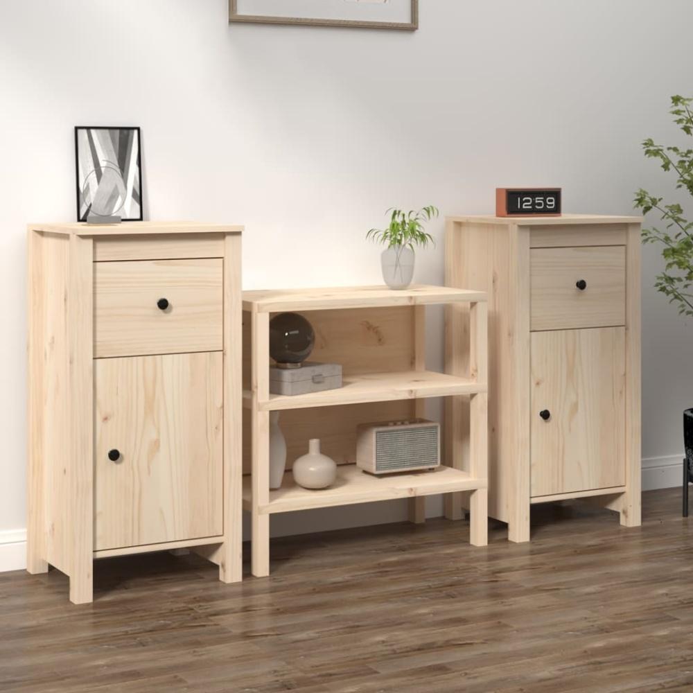 Sideboards 2 Stk. 40 x 35 x 80 cm Massivholz Kiefer [813755] Bild 1