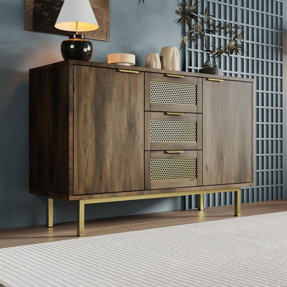 BlingBin Schubkastenkommode Sideboard Highboard für Schlafzimmer Wohnräume (1 St, Kommode mit 3 Schubladen und 2 Türen) Bild 1