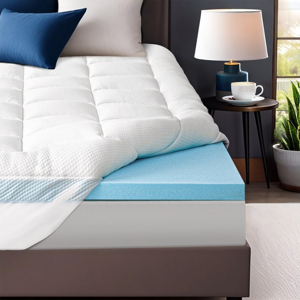 Elemuse, Topper Gel Schaum H3/H4 Topper mit Waschbar Bambusfaser Bezug, 7cm hoch, Komfortschaum, Druckverteilung, Atmungsaktiv Bild 1