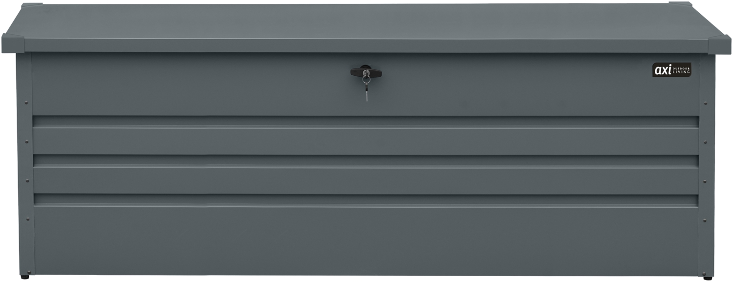 AXI Miles Gartenbox aus Metall in Anthrazit 1000 Outdoor Kissenbox für den Garten mit Boden und Schloss | Grau | Metall | 185 cm Bild 1