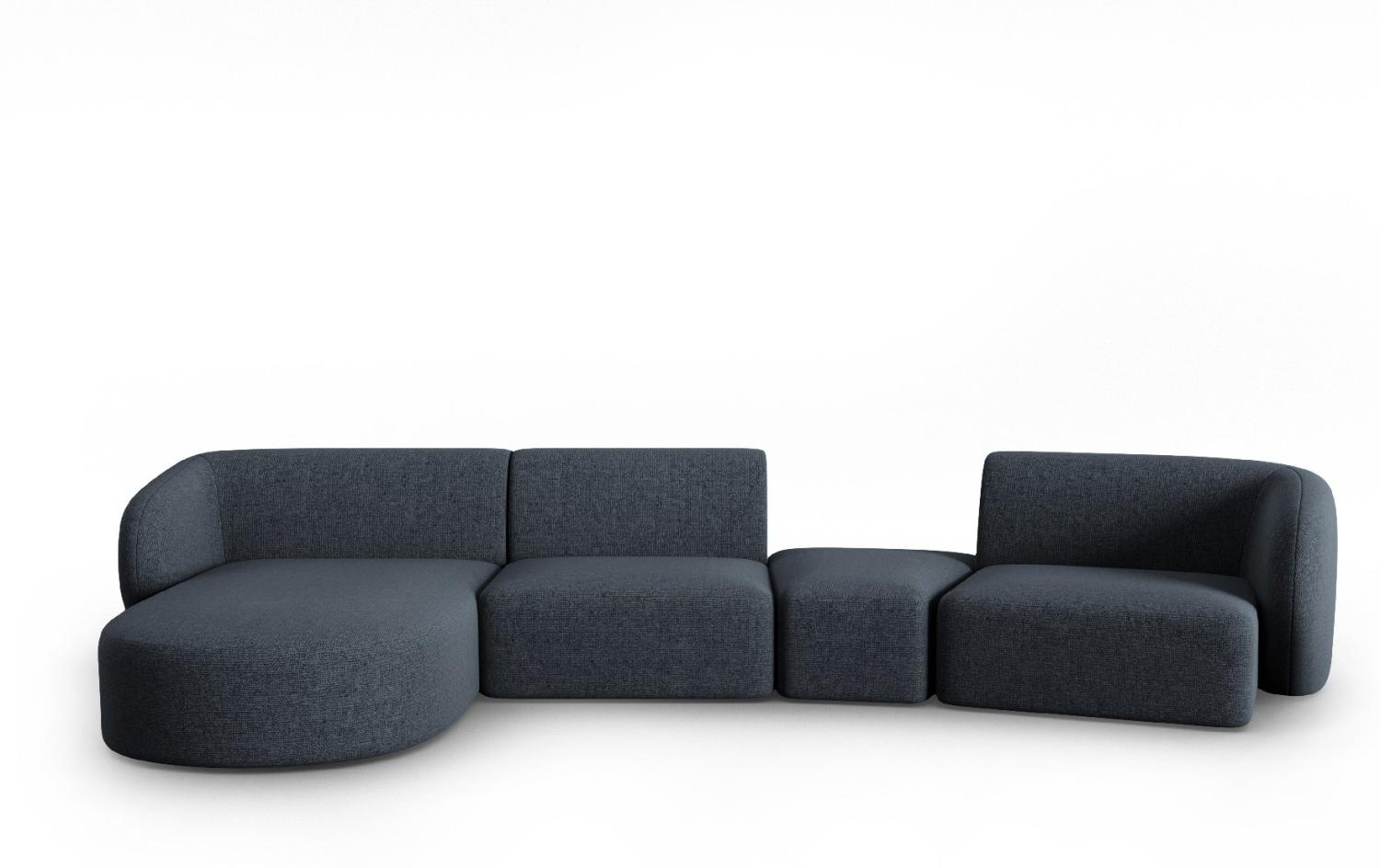 Micadoni Modulares Sofa Shane 5-Sitzer Links Chenille Blau Melange Bild 1