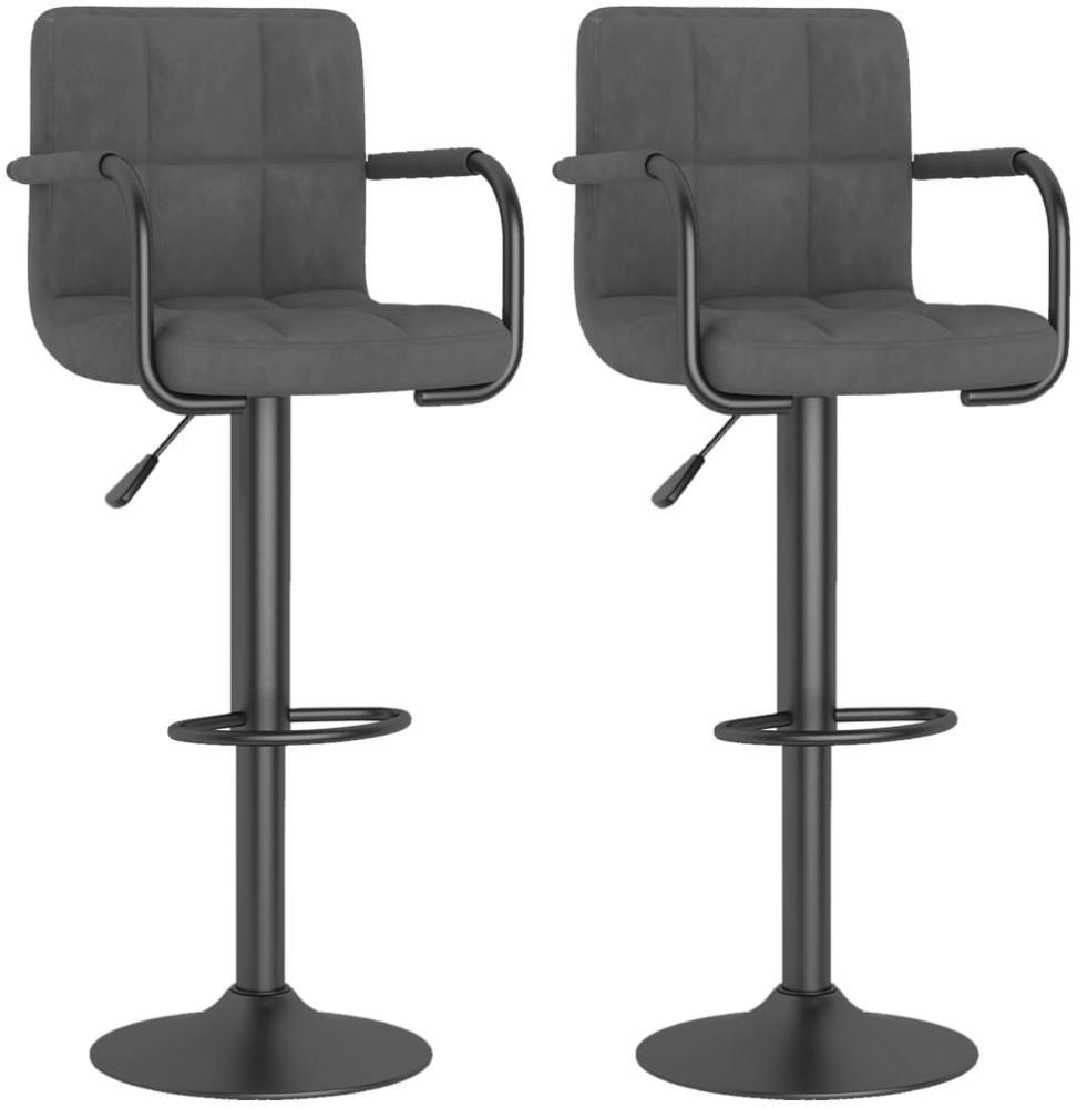 vidaXL Barhocker 2 Stk. Dunkelgrau Samt [334660] Bild 1