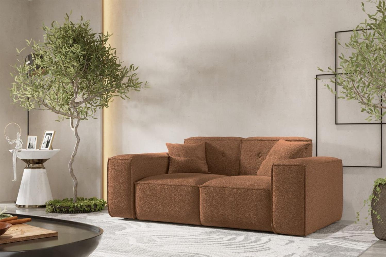 Sofa Designersofa CESINA 2-Sitzer in Stoff Ascot Bukla Rostbraun Bild 1