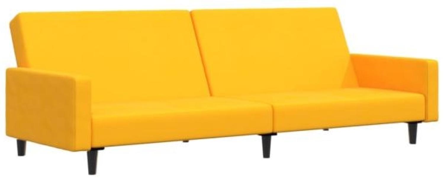 Schlafsofa 2-Sitzer Gelb Samt [337317] Bild 1