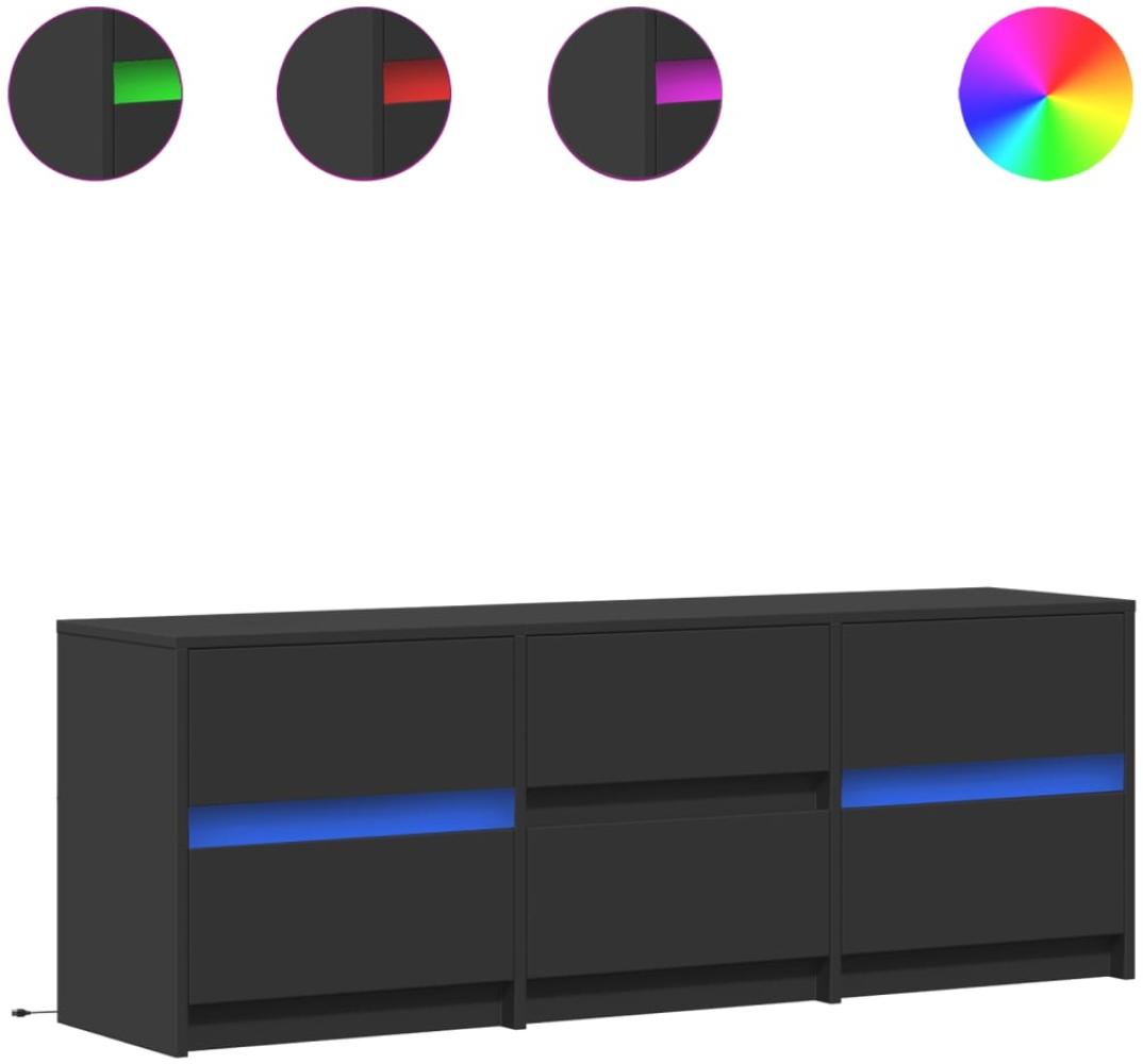 vidaXL TV-Schrank mit LED-Beleuchtung Schwarz 140x34x50 cm 3307920 Bild 1