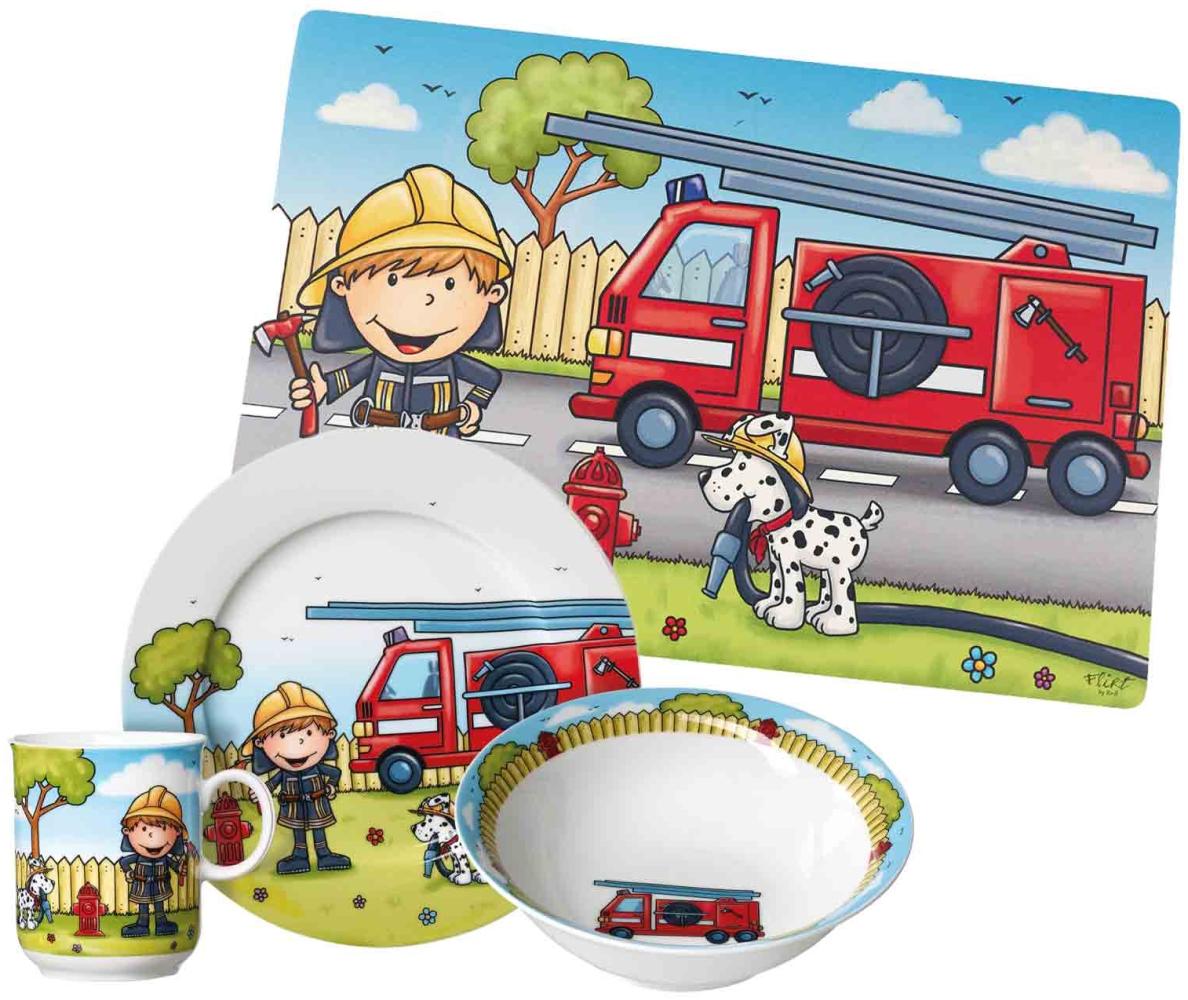 Ritzenhoff & Breker FEUERWEHRMANN BERNIE Kindergeschirr Set mit Platzset Bild 1