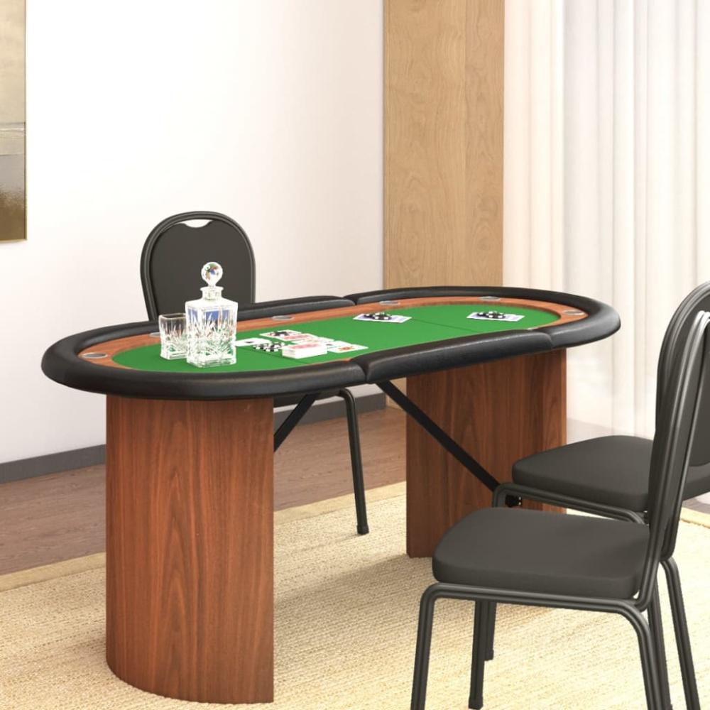 vidaXL Pokertisch 10 Spieler Grün 160x80x75 cm 80408 Bild 1