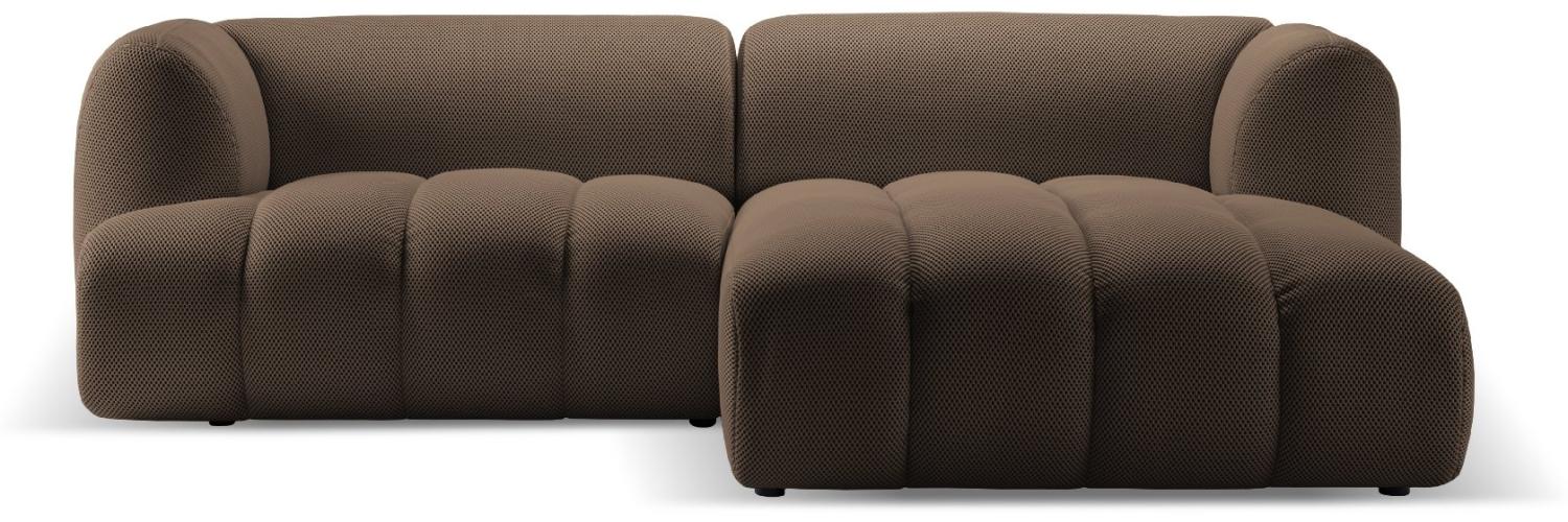 Micadoni Modulares Ecksofa Harry 3-Sitzer Rechts 3D-Stoff Braun Bild 1