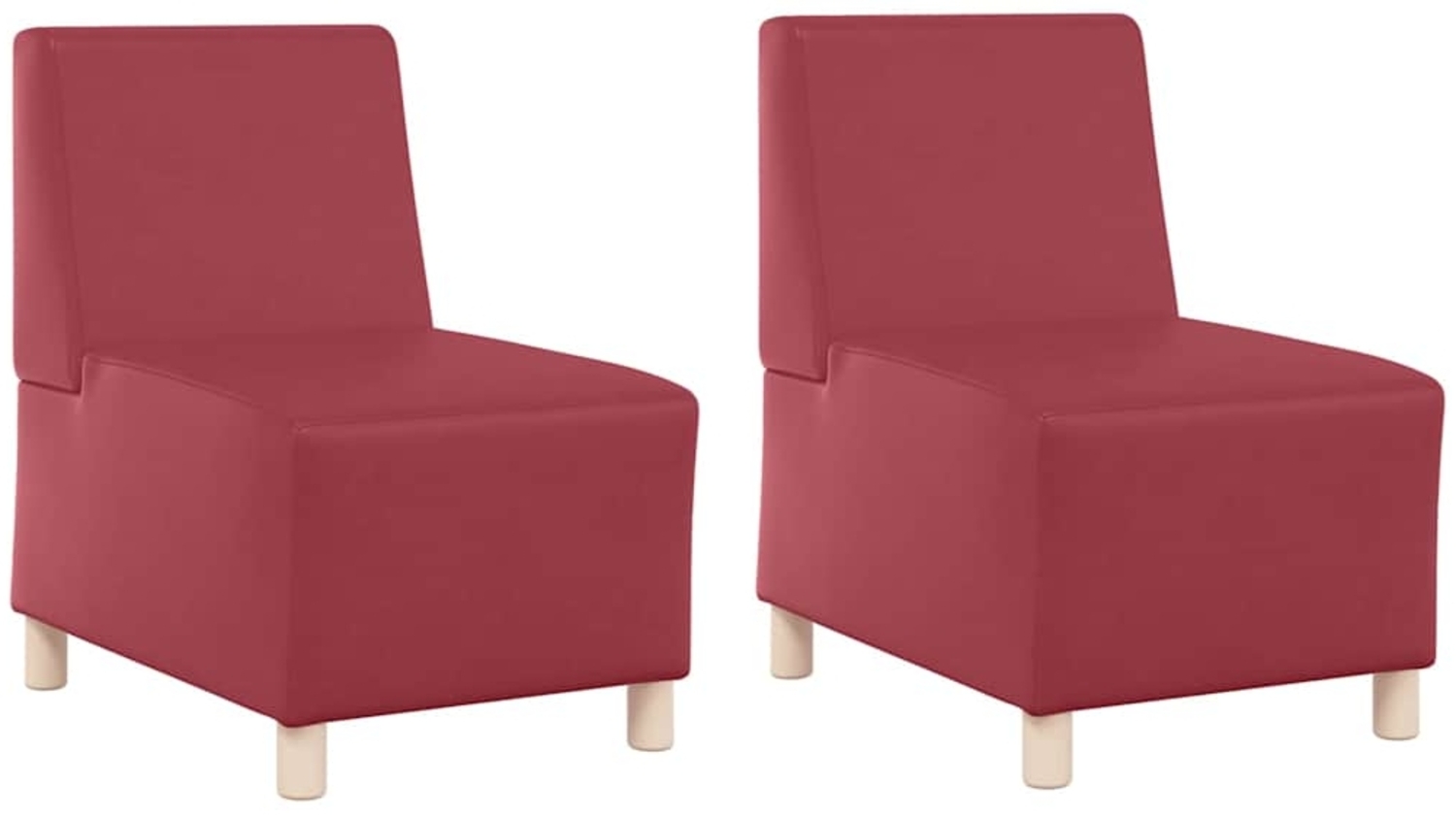 vidaXL Modulares Armfreies Sofa 2 pcs Weinrot 55 x 74 x 82 cm 3399771 Bild 1