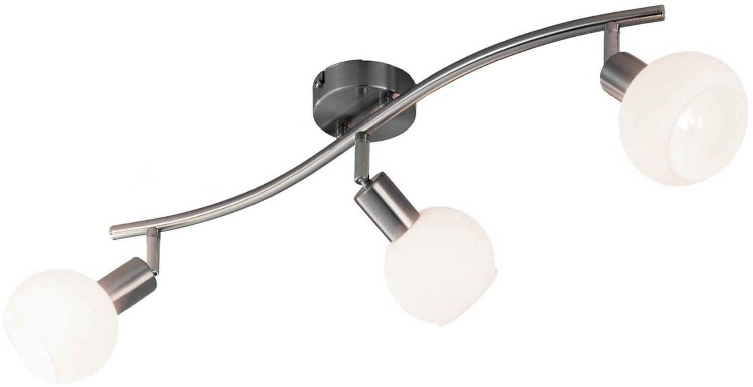 casa NOVA Deckenstrahler LINA, 3-flammig, Breite 60 cm, Silbergrau, Metall, ohne Leuchtmittel, Lampenschirme aus Glas Bild 1