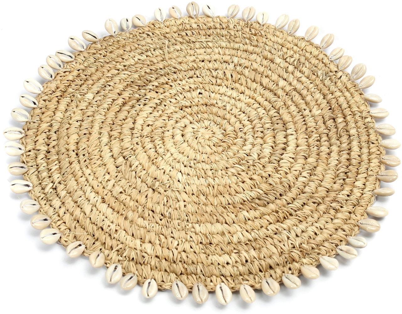 Der Raffia Shell Untersetzer - Natürlich - 23x23x1cm Bild 1