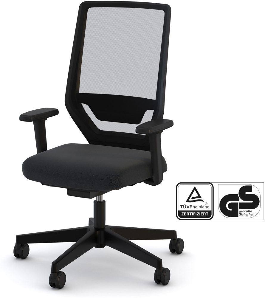 ASSMANN Bürostuhl Streamo mit Netzrücken Schwarz 48x61x116cm Textil Bild 1