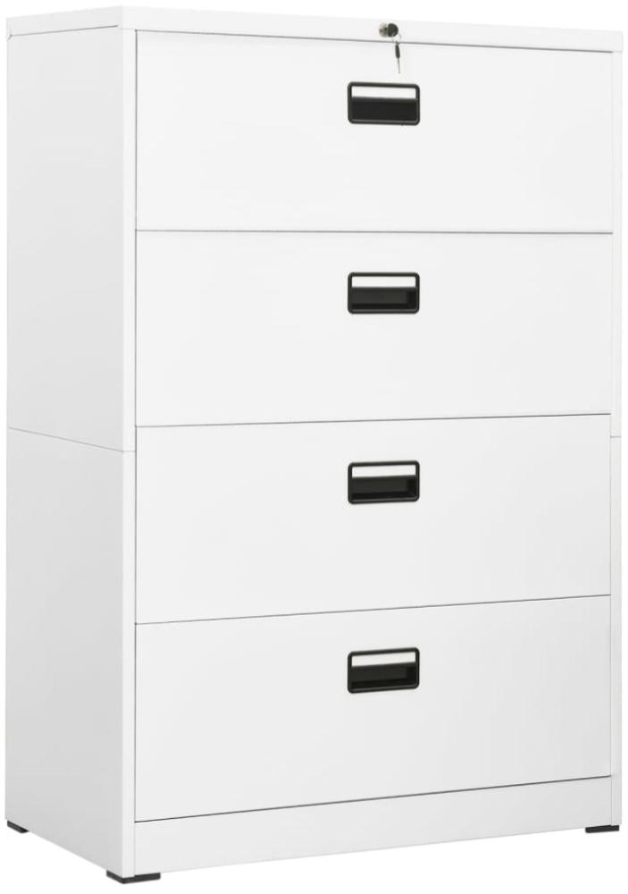 vidaXL Aktenschrank Weiß 90x46x134 cm Stahl 336294 Bild 1