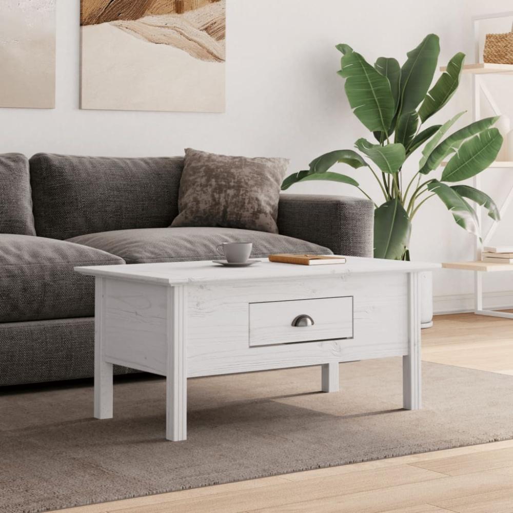 vidaXL Couchtisch BODO Weiß 100x55x46 cm Massivholz Kiefer 355068 Bild 1