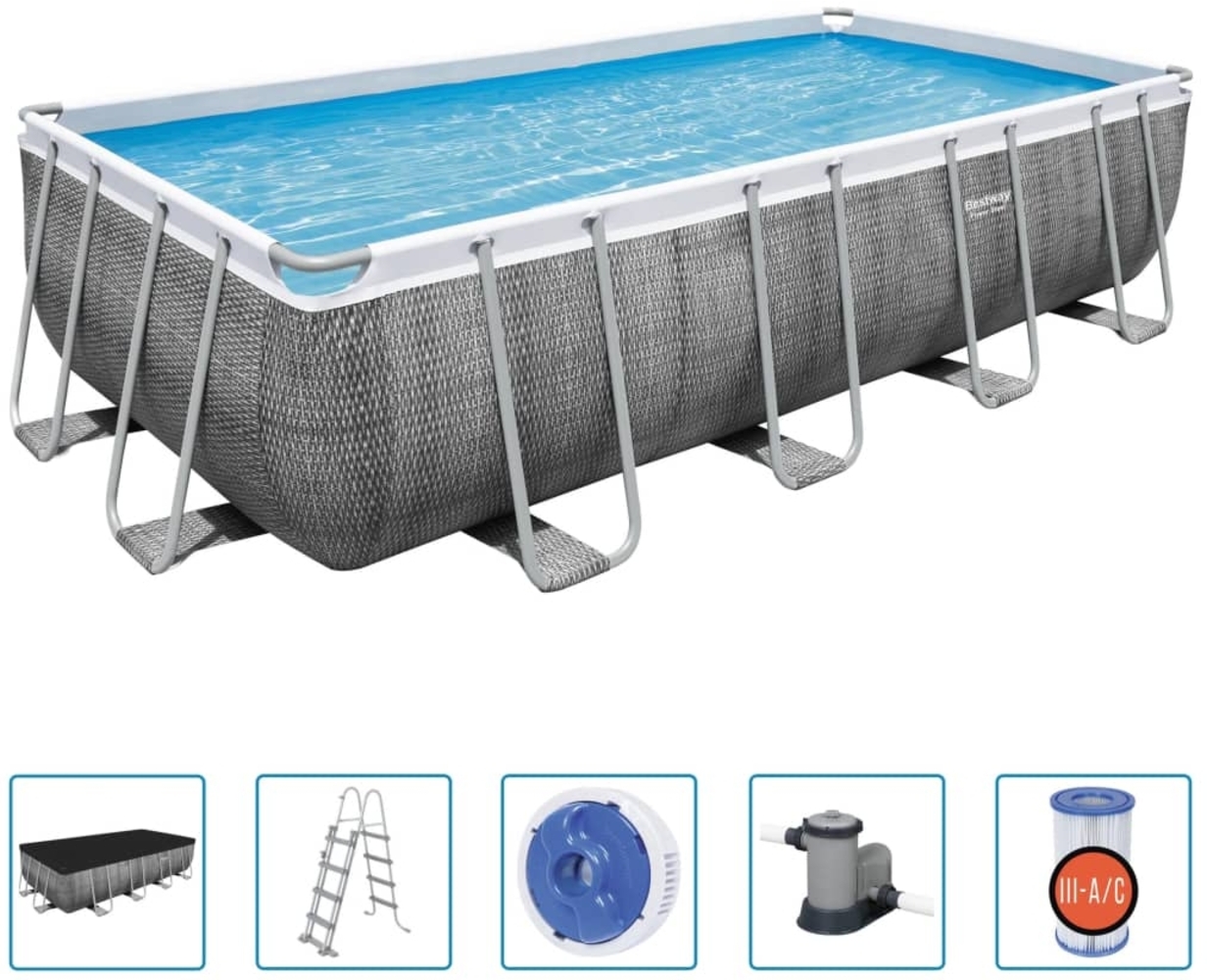 Bestway Pool-Set Power Steel Rechteckig 549x274x122 cm 3202573 Bild 1