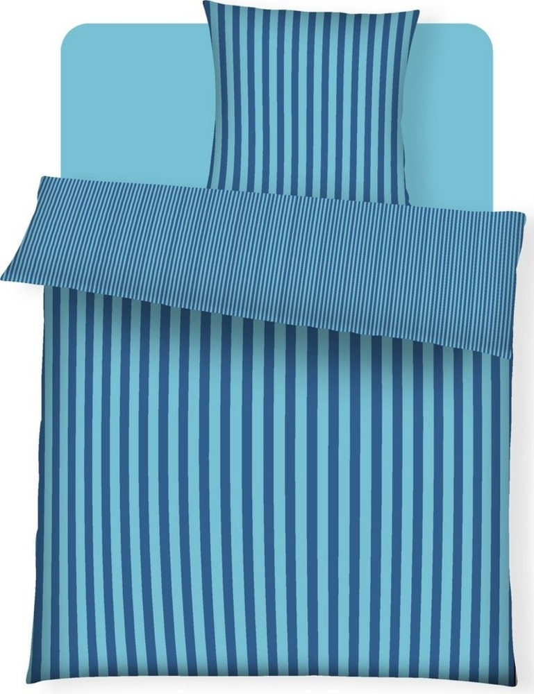 HSC Home-Style-Creation GmbH Wendebettwäsche Renforcé, 80% Baumwolle/ 20% Polyester, 2 teilig, Bettbezug und Kopfkissenbezug im Streifen-Design mit Reißverschluss. Bild 1
