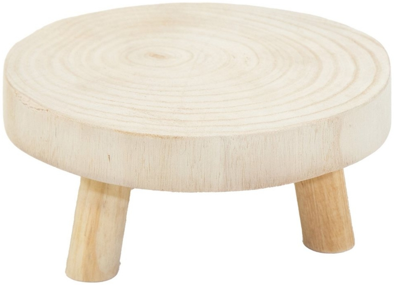 Spetebo Blumenhocker Baumscheibe Pflanzenständer natur rund - 20 cm (Packung, 1 St, Pflanzenständer mit 3 Beinen), Holz Blumenhocker Blumenteller Bild 1