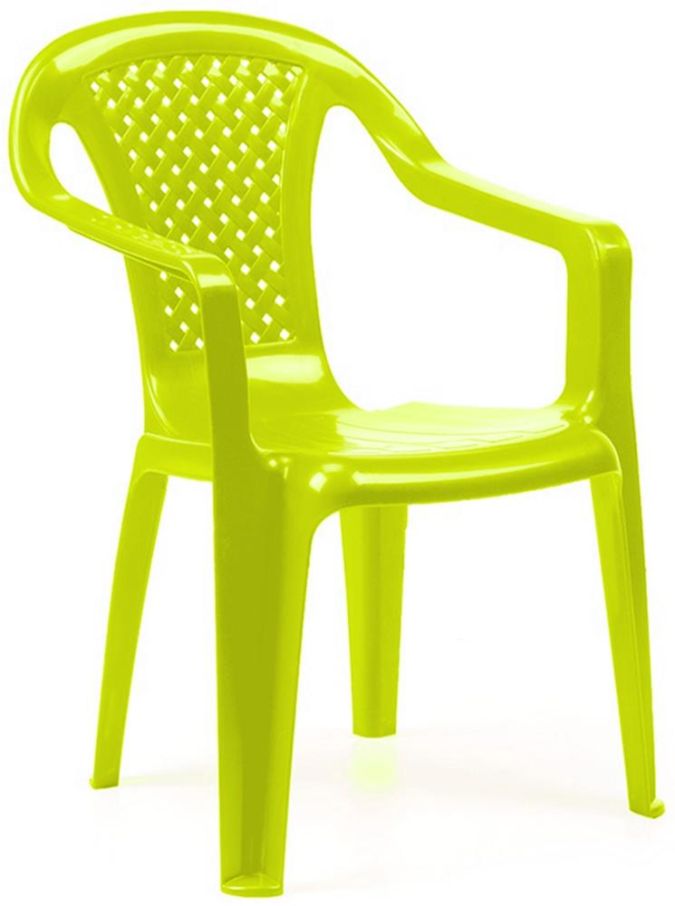 Kinder Stapelstuhl Bistrostuhl Rattan-Optik Lime Kunststoff Bild 1