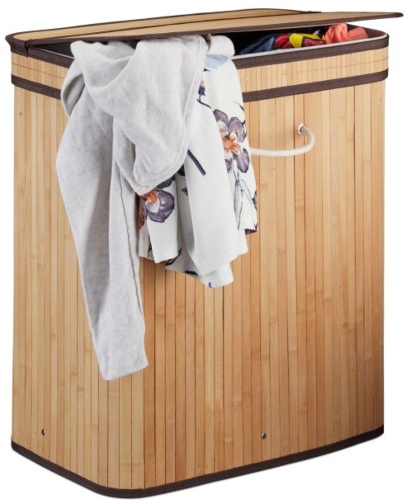 3 x Wäschekorb Bambus eckig natur Bild 1