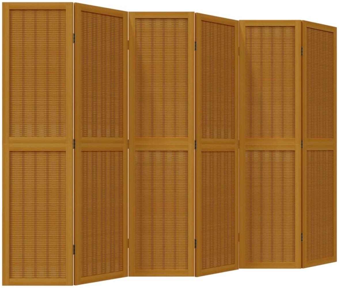 vidaXL 6-tlg. Raumteiler Braun Massivholz Paulownia 358825 Bild 1