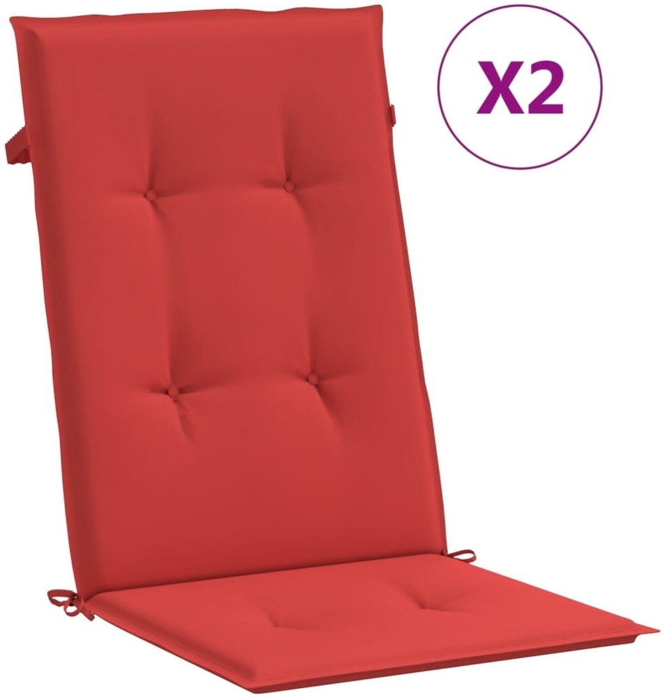 vidaXL Gartenstuhlauflagen für Hochlehner 2 Stk. Rot 120x50x3 cm Stoff 43187 Bild 1