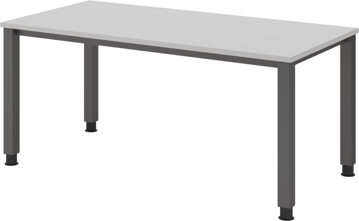 bümö manuell höhenverstellbarer Schreibtisch 160x80 cm in grau, Metall-Gestell: Graphit - PC Tisch höhenverstellbar & belastbar bis 140 kg, Büro- und Computertisch, QS-16-5-G Bild 1