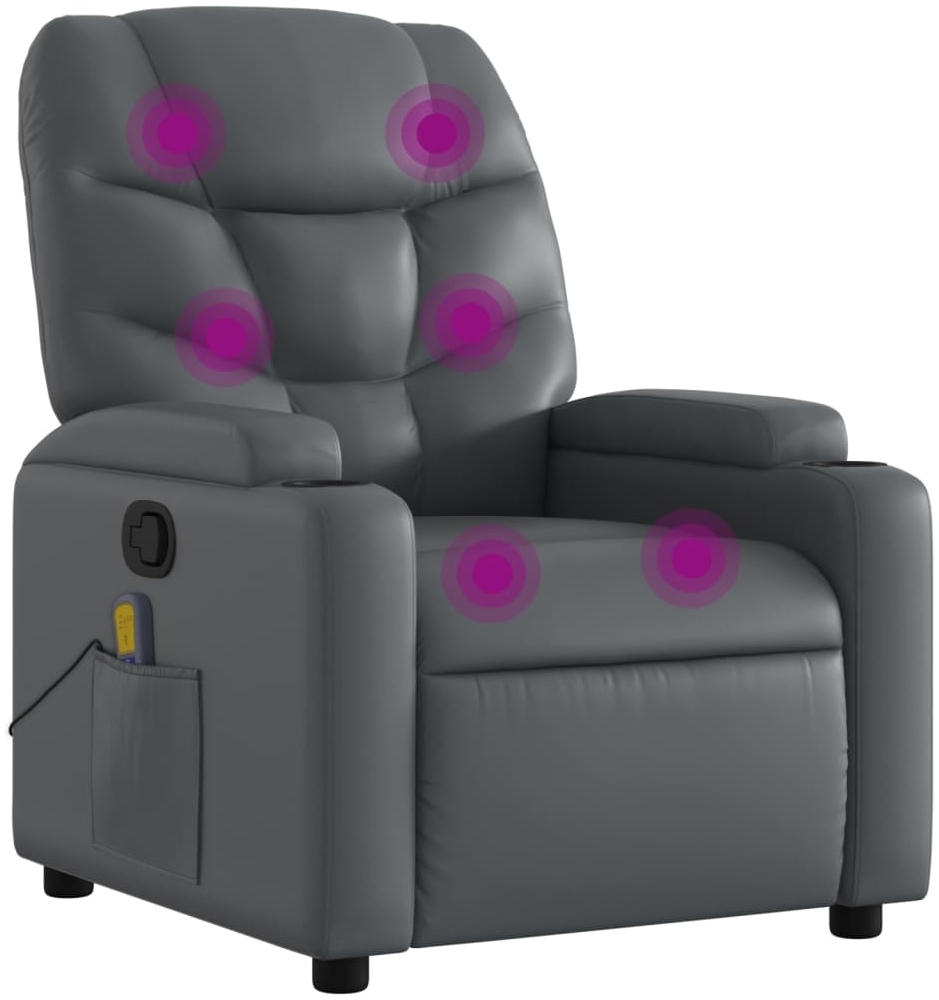 vidaXL Massagesessel Relaxsessel Grau Kunstleder 3205645 Bild 1