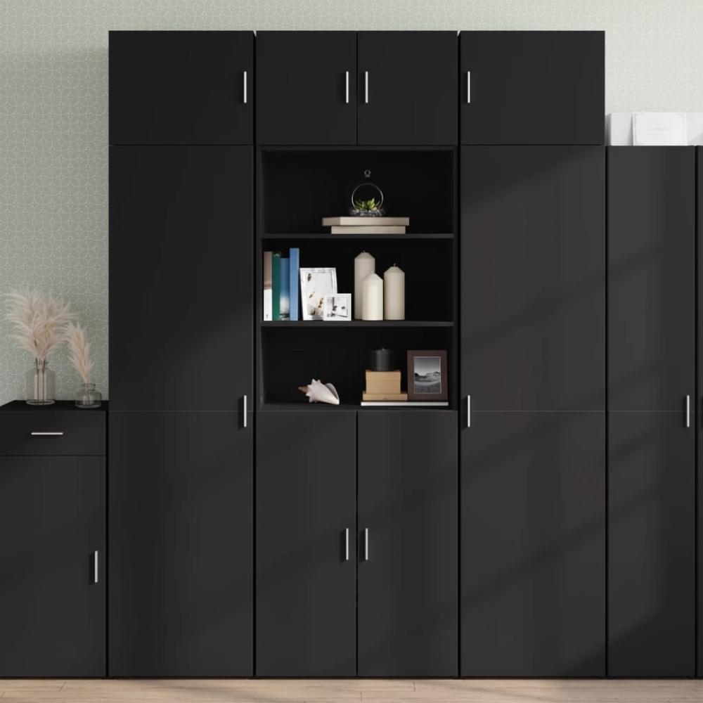 vidaXL Hochschrank Schwarz 70x42,5x225 cm Holzwerkstoff 3281316 Bild 1