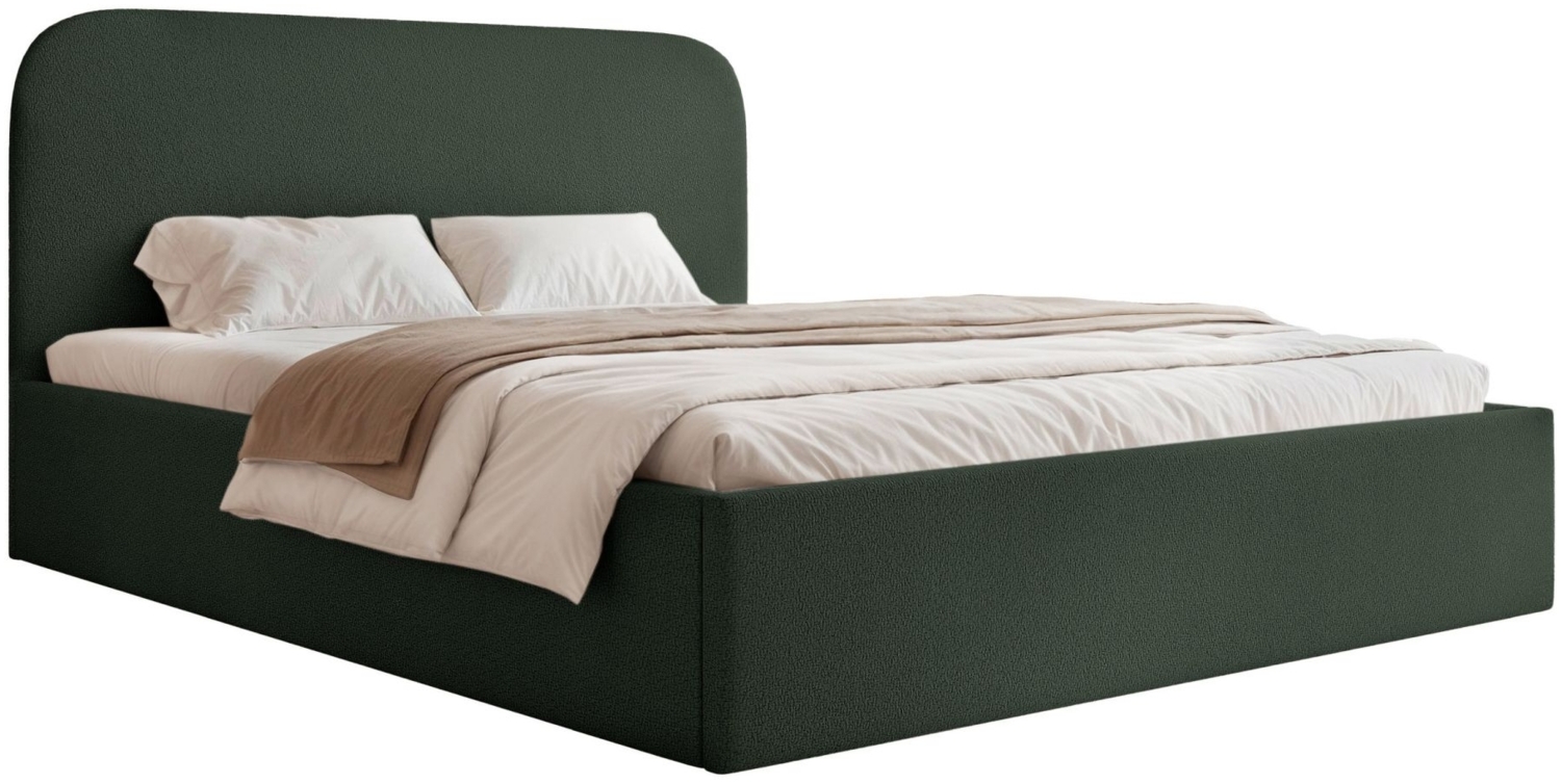 Selsey 'Sonvivo' Polsterbett mit Bettkasten, Chenille, dunkelgrün, 180x200 Bild 1