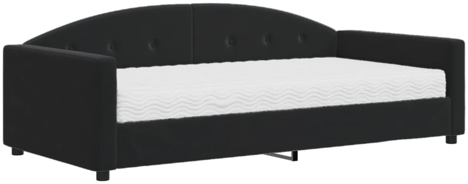 vidaXL Tagesbett mit Matratze Schwarz 100x200 cm Samt 3197288 Bild 1