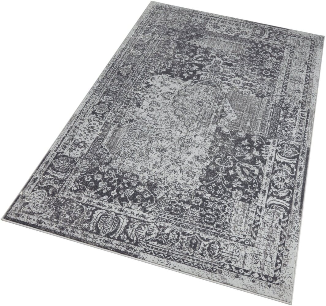Kurzflor Teppich Plume Grau Blau 120x170 cm Bild 1