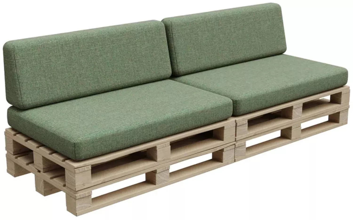 Gutekissen®, Palettenkissen, Palletenpolster, Gartenkissen, Palettenauflagen, Sofa, Kissen, Polster, Auflagen Indoor Outdoor PFBG (2X Set (120x80 + 120x35), Pistazie) Bild 1