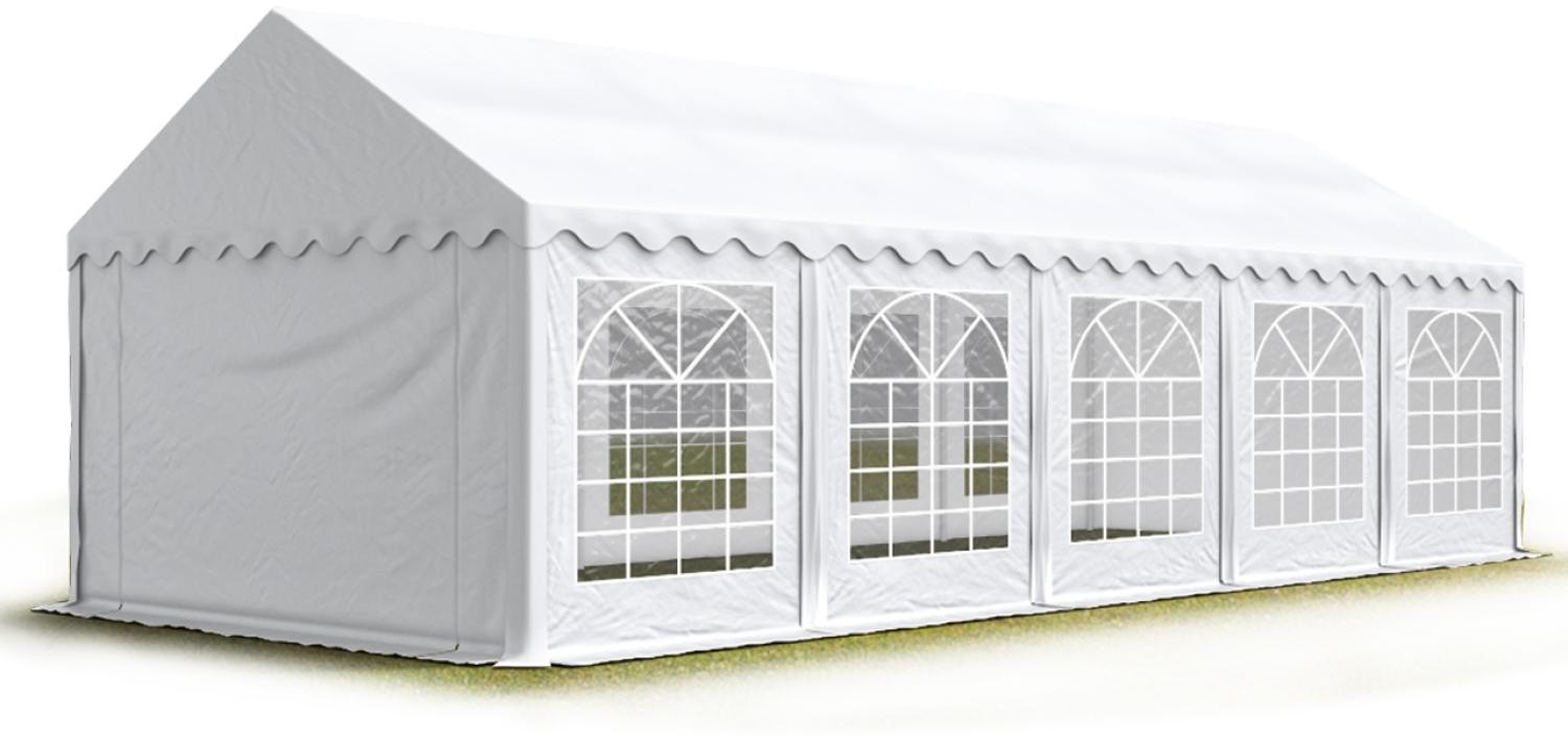 Party-Zelt Festzelt 4x10 m feuersicher Garten-Pavillon -Zelt PVC Plane 750 N in weiß Wasserdicht Bild 1