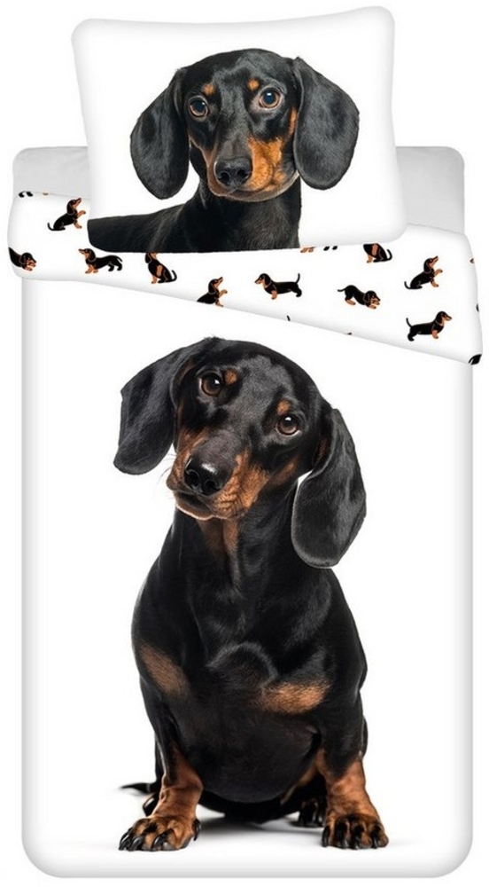 Dachshund Baumwoll-Bettwäsche 140x200 cm Weiches Bettbezug Set mit Kissenbezug 70x90 cm, pflegeleicht & langlebig Bild 1