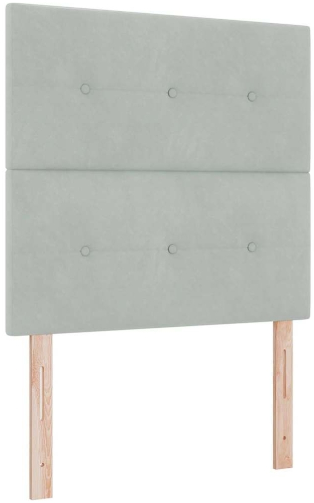 vidaXL Boxspringbett mit Matratze Hellgrau 100 x 200 cm Samt 3339812 Bild 1