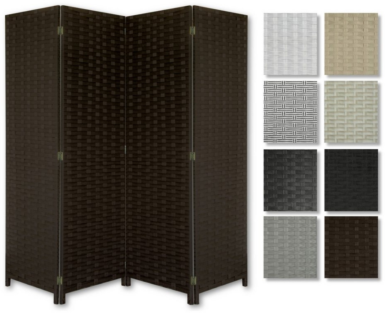 Hexim Raumteiler, Paravent 180x180 cm - Trennwand 4-teilig klappbar für Innenbereich - Büro Heimbüro Privatsphäre Raumtrenner Stellwand freistehend (LR187-coffe) Bild 1